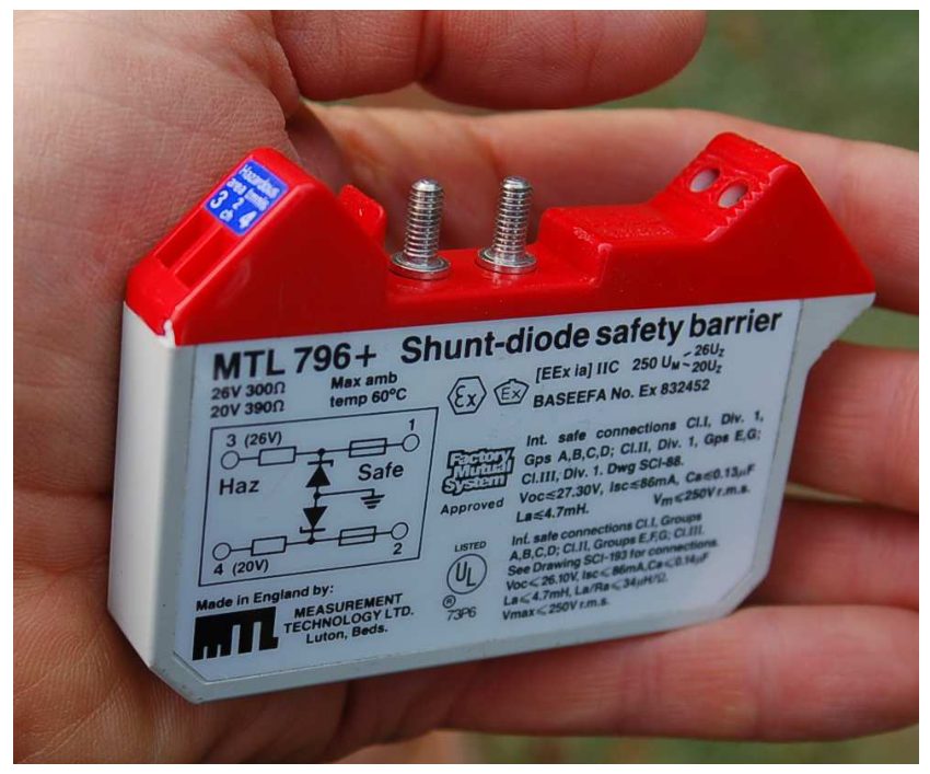 원서 p.2612 MTL 796+ Shunt-diode Safety Barrier 사진과 내부 회로 표기
